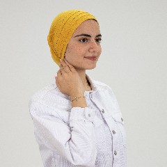 Mustard Pleated Inner Cap