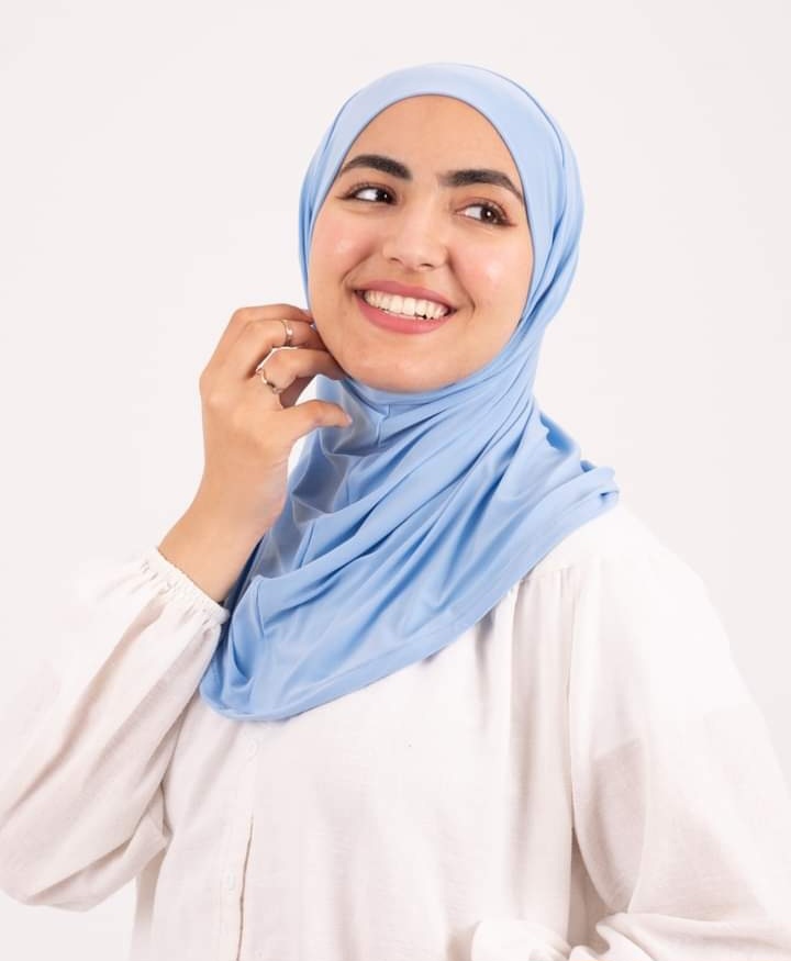 Light Blue  Headscarf With Two Piece