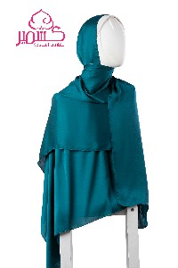 Teal plain satin scarf 