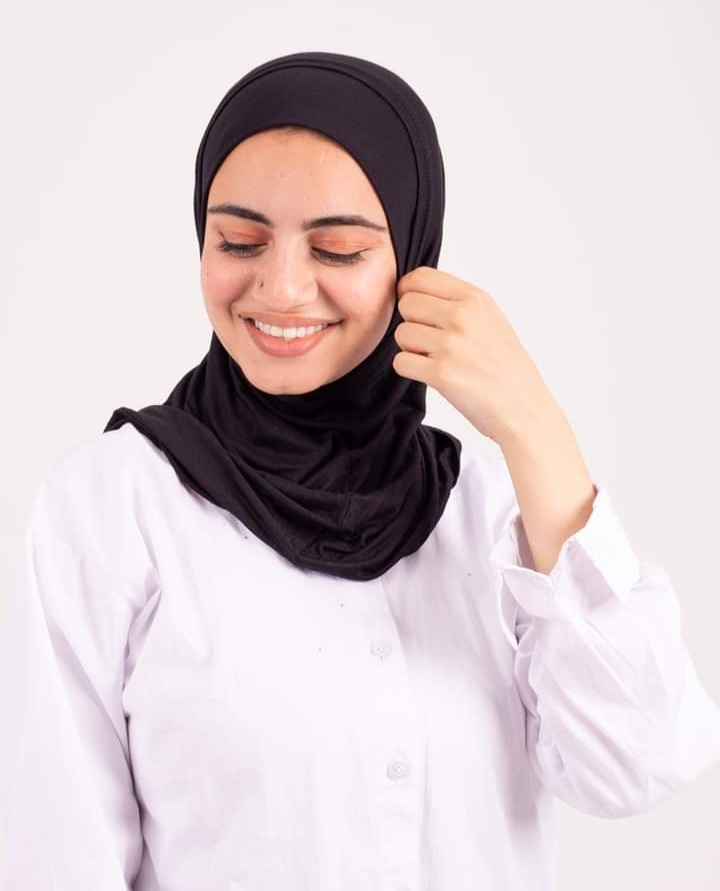 Black  Headscarf With Two Piece