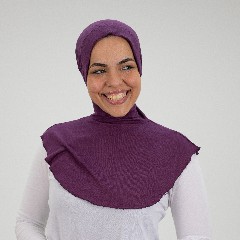 Eggplant Purple Jamila Headscarf neck with doaama