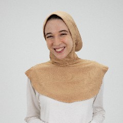 Dark Beige Jamila Headscarf neck with doaama 