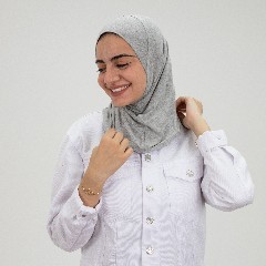 مصنع جميلة تلبيسه حجاب صغير جراي منغمش 
