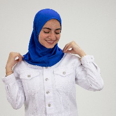مصنع جميلة تلبيسه حجاب صغير ازرق زهرى