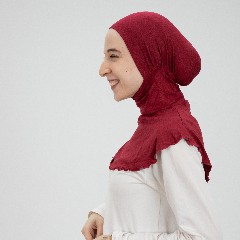 Dark Red Headscarf Neck Inner Cap 