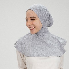 Melange Gray Headscarf Neck Inner Cap Without Doaama