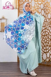  Scarf with Islamic style in blue and white