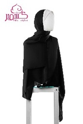 Black plain satin scarf