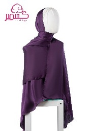 Purple plain satin scarf 