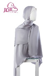 Gray plain satin scarf 