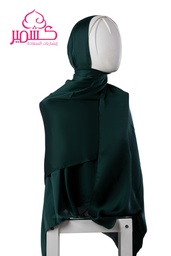 Dark green plain satin scarf 