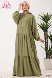 Olive Long Dress Button Front