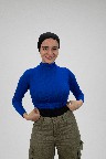 Blue Jamila Crop top long sleeve